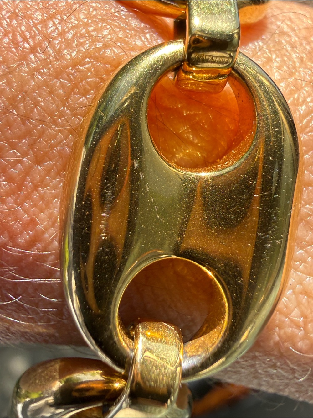 Estate Gold-Tone Oval Link Bracelet - Picture 2 of 4